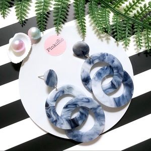 Double Rings Acrylic Resin Earrings